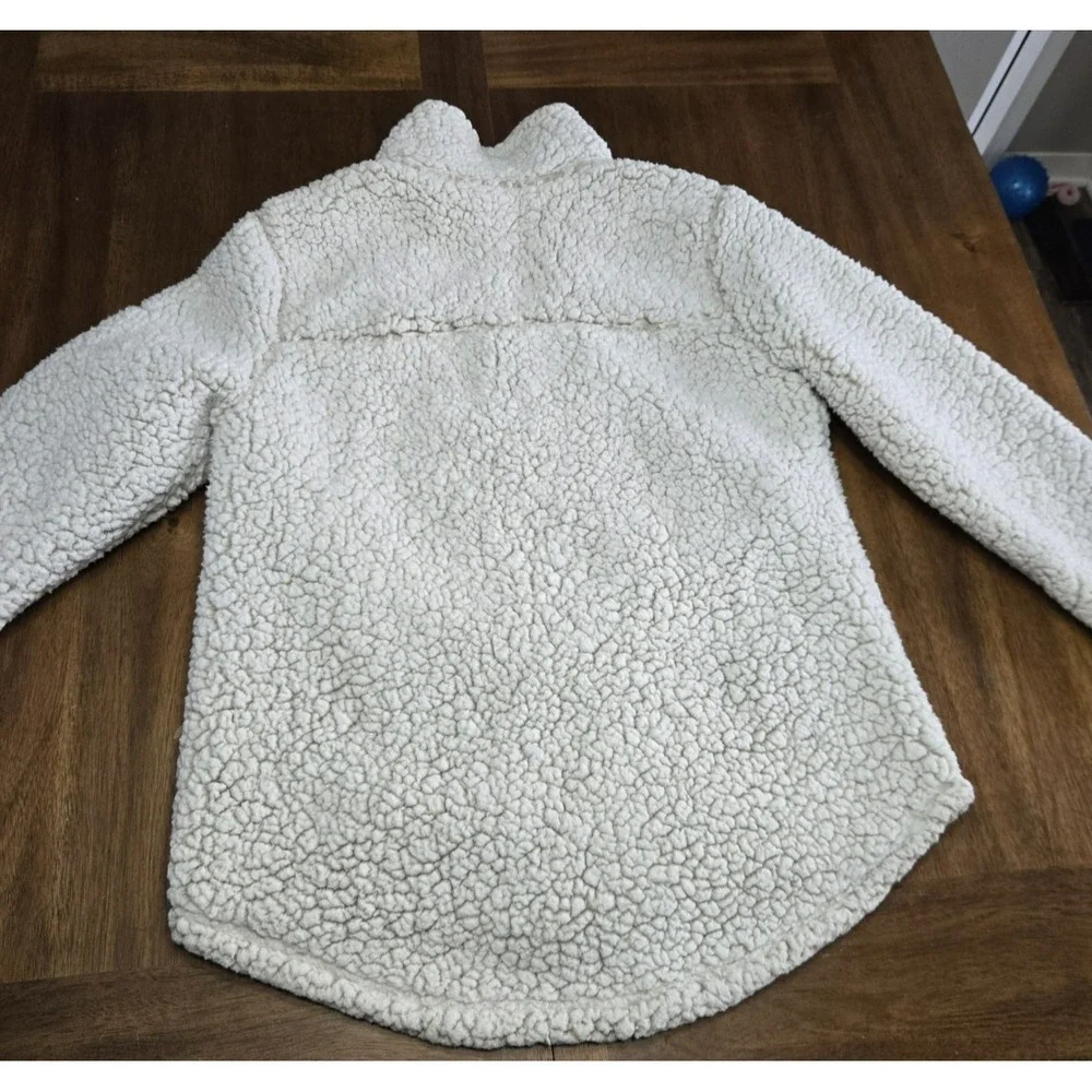 Keren Hart Women's Zip-Up Lined Fleece ~ Beige, Size M ~ Cozy, Warm Sherpa